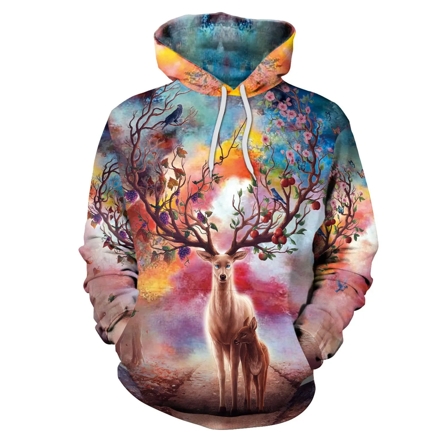 3D Cartoon Print Women Drawstring Hoodie