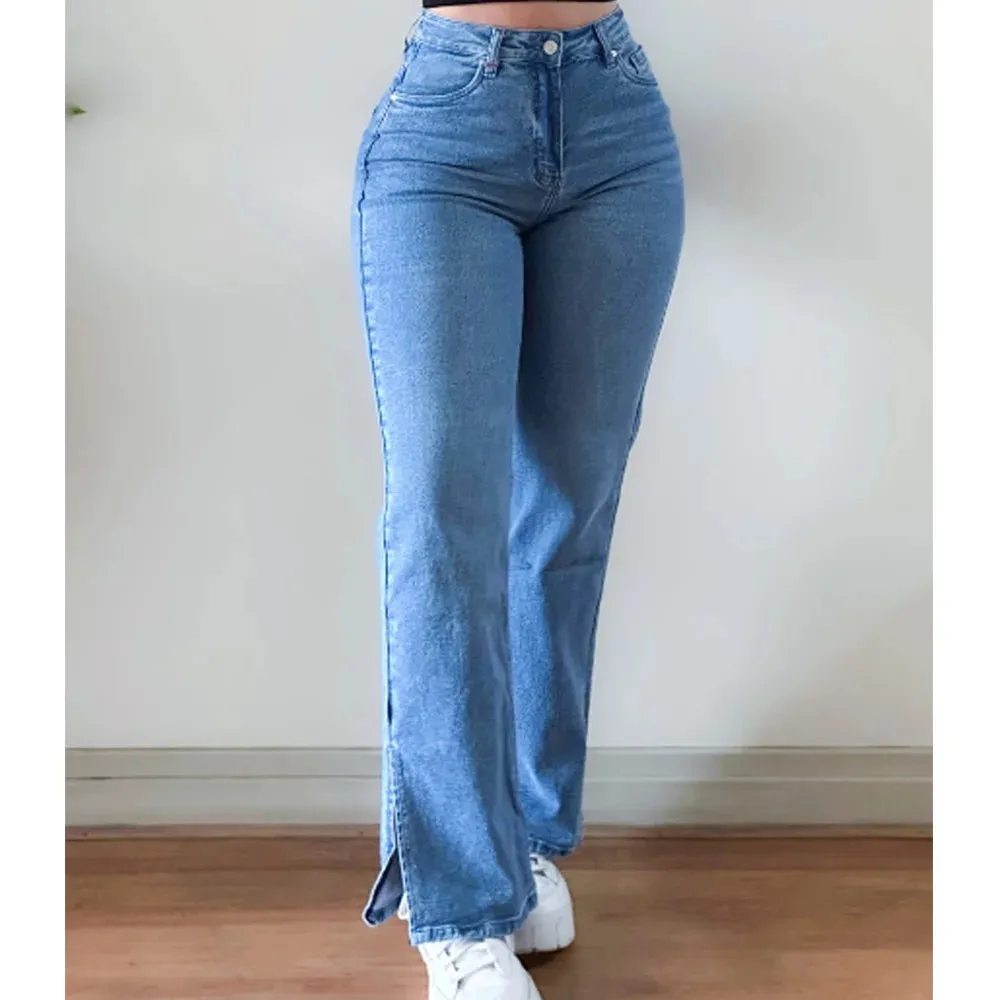 ADVBRIDGE High Waist Straight Leg Jeans Women Slim Cigarette Pants Y2k streetwear Vintage Trousers Dongdaemun Korean Style Pants