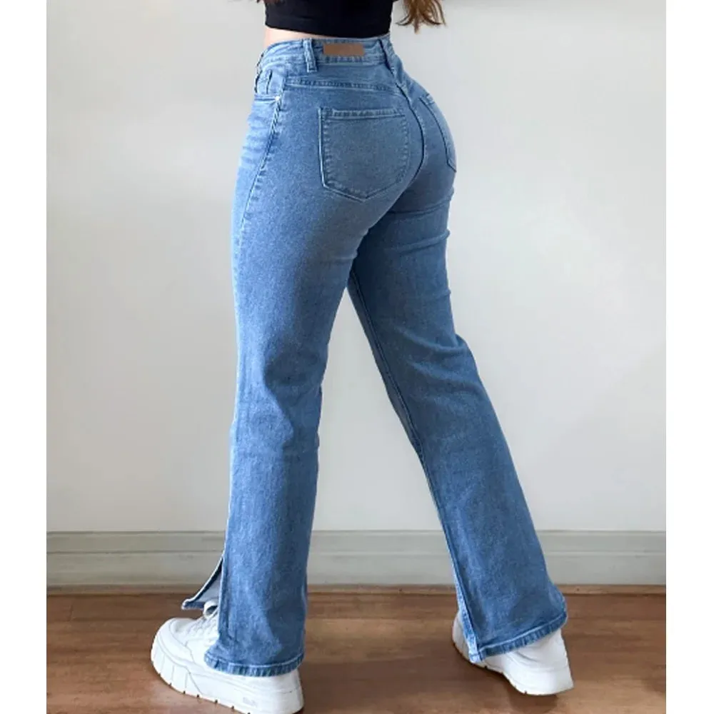 ADVBRIDGE High Waist Straight Leg Jeans Women Slim Cigarette Pants Y2k streetwear Vintage Trousers Dongdaemun Korean Style Pants