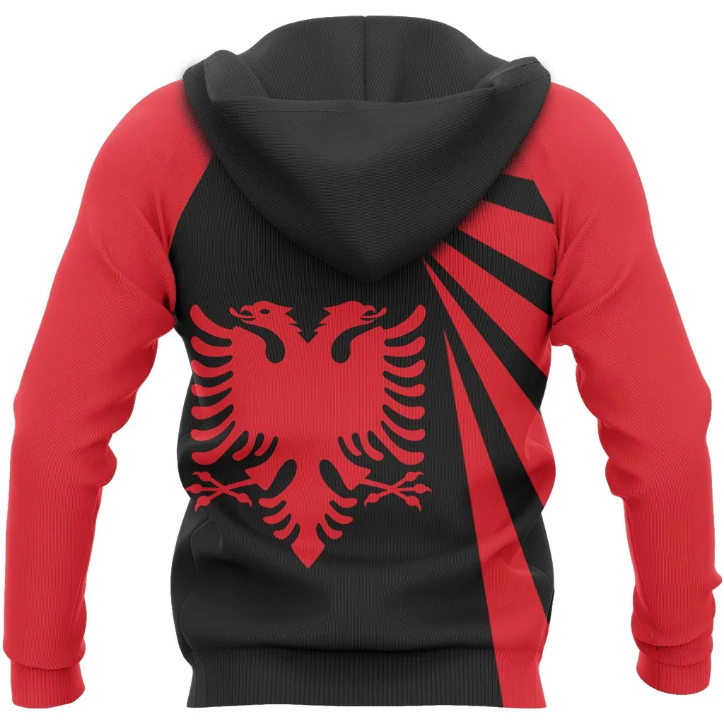 Albania Hoodie Coat Of Arms - Tornado Version Albania Zip-Up Th5