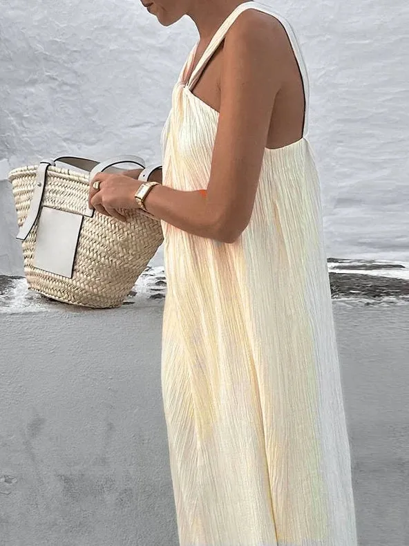 Beach Casual Sleeveless Halter Dress