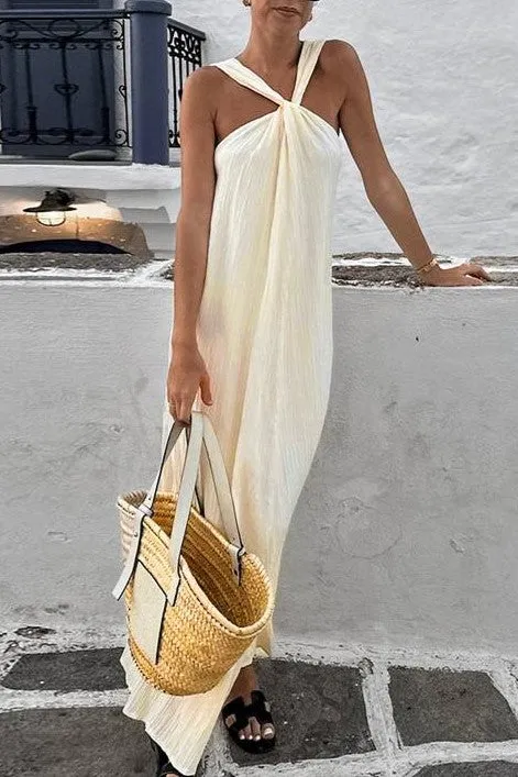 Beach Casual Sleeveless Halter Dress