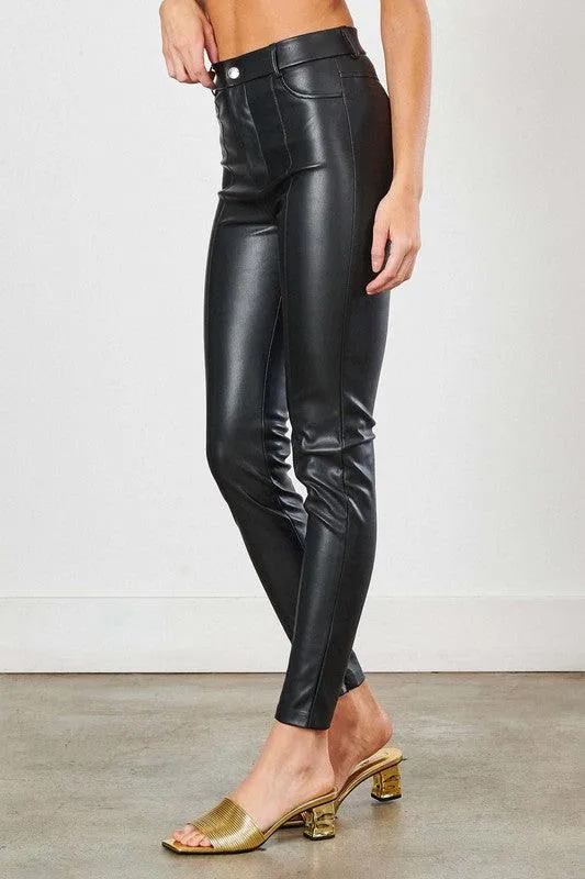 Black Pu Faux Skinny Pants