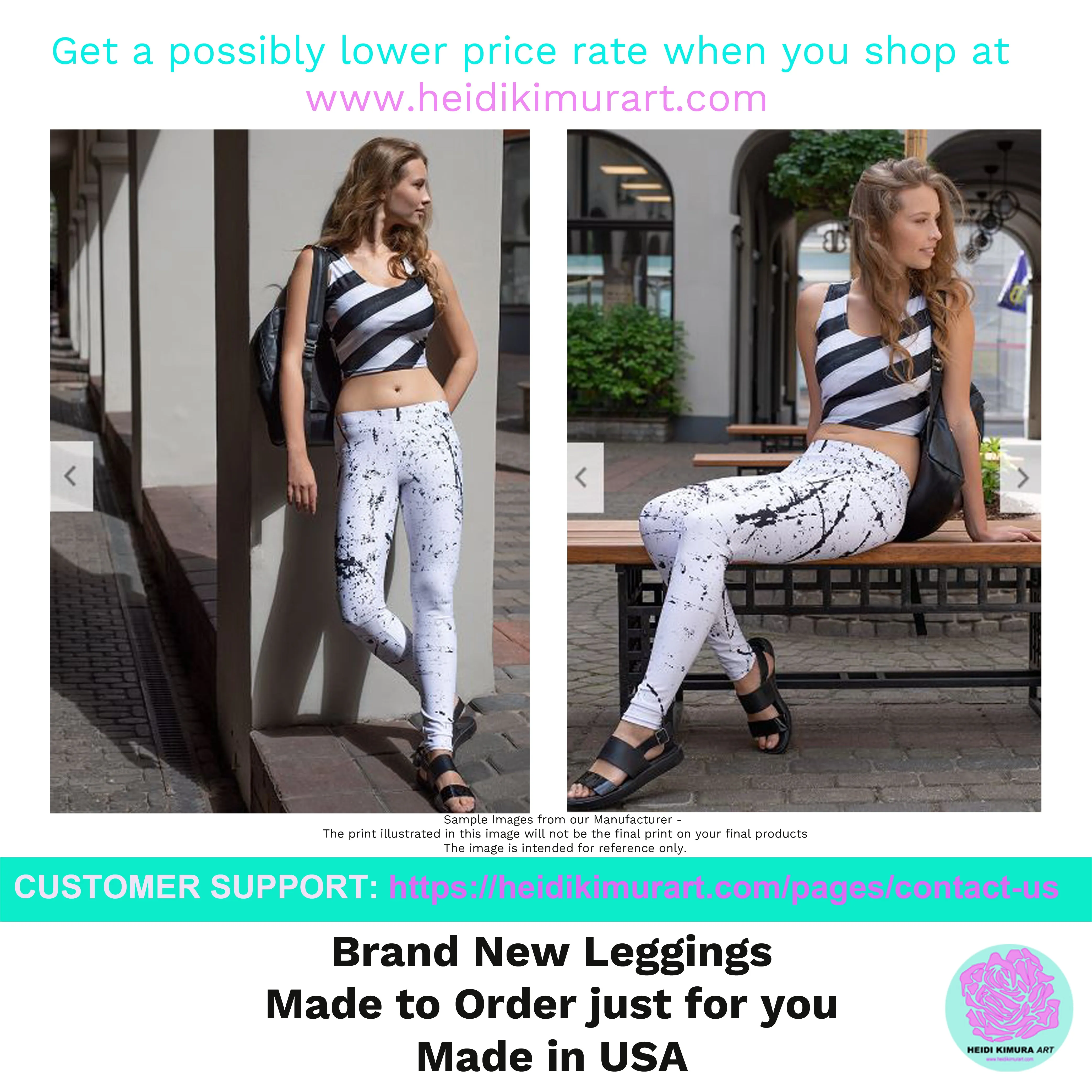 Black White Vertical Striped Tights, Best Vertical Stripe Print Women's Yoga Capri Leggings Pants- Made in USA/EU