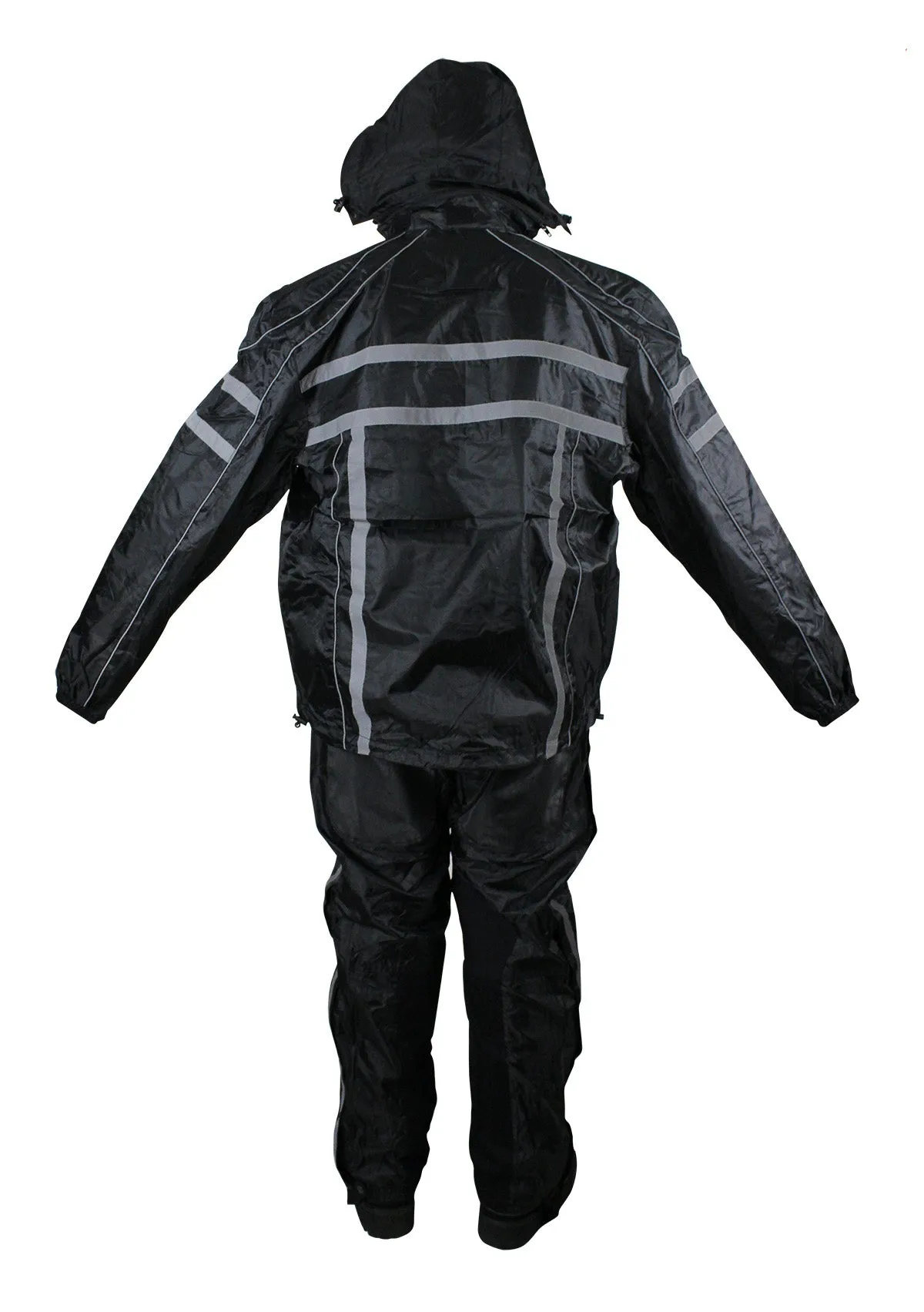 Black/Orange Textile Two-Piece Rain Suit