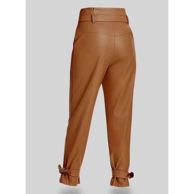 Brown Leather Pant For Women