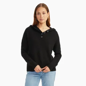 Cable Knit Sleeve Henley Hoodie