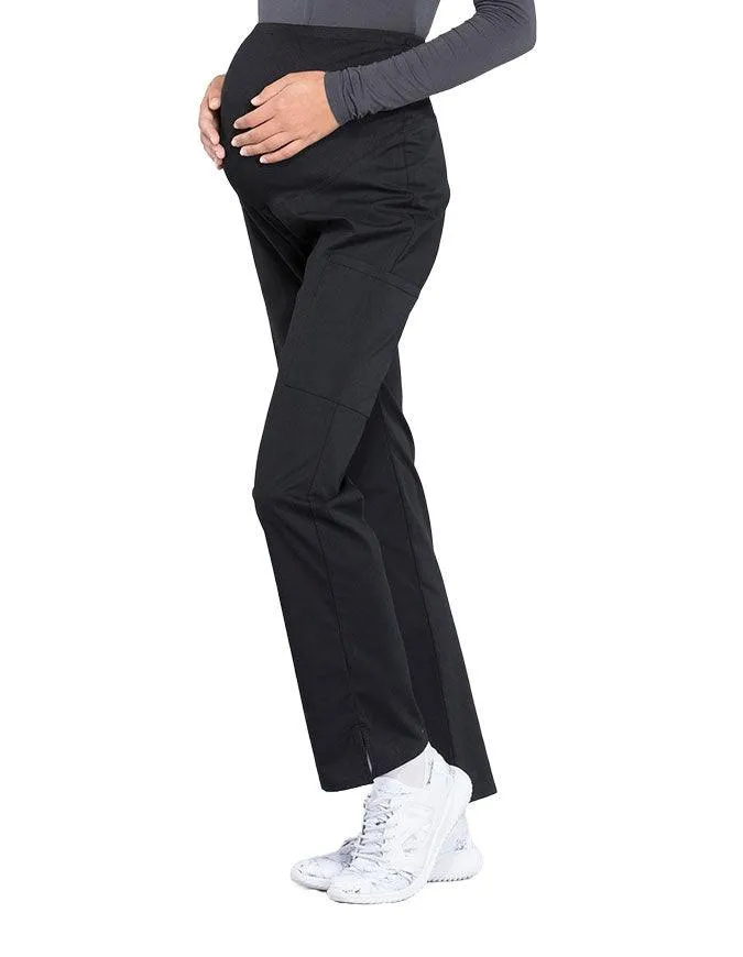 Cherokee Workwear Professionals Maternity Knit Waist Straight Leg Petite Pant