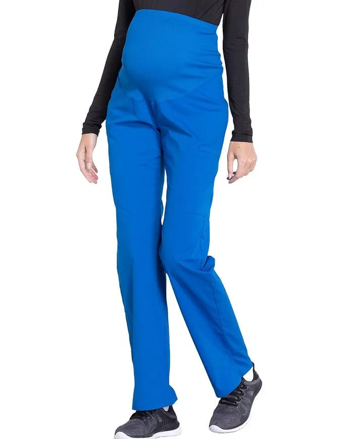 Cherokee Workwear Professionals Maternity Knit Waist Straight Leg Petite Pant