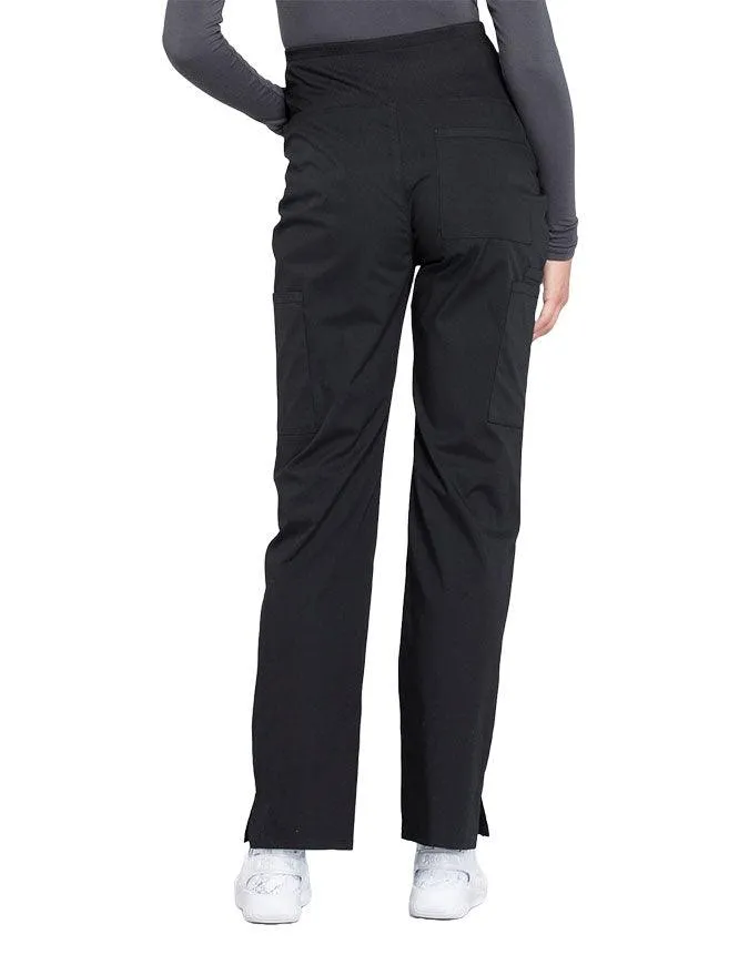 Cherokee Workwear Professionals Maternity Knit Waist Straight Leg Petite Pant