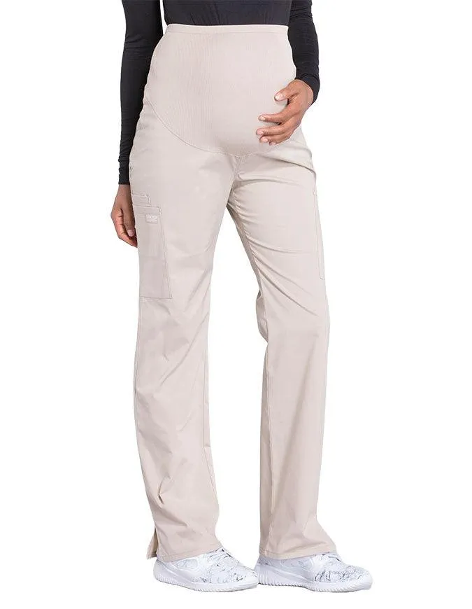 Cherokee Workwear Professionals Maternity Knit Waist Straight Leg Tall Pant