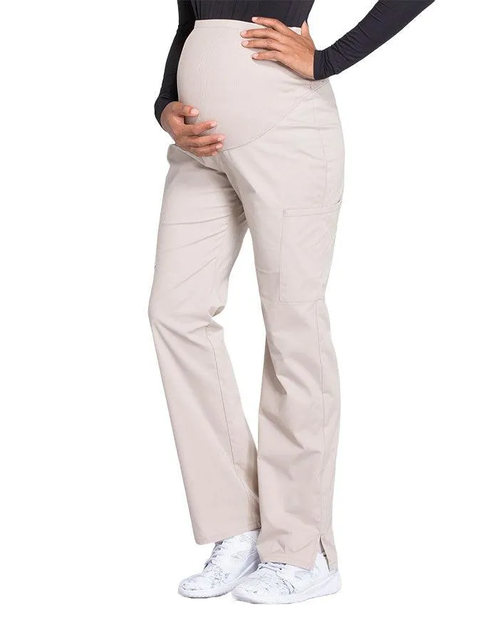 Cherokee Workwear Professionals Maternity Knit Waist Straight Leg Tall Pant