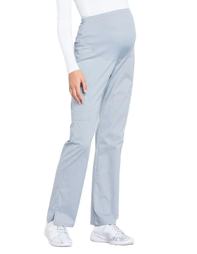 Cherokee Workwear Professionals Maternity Knit Waist Straight Leg Tall Pant