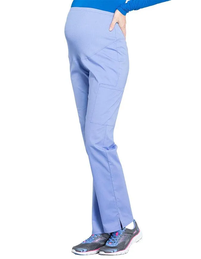 Cherokee Workwear Professionals Maternity Knit Waist Straight Leg Tall Pant