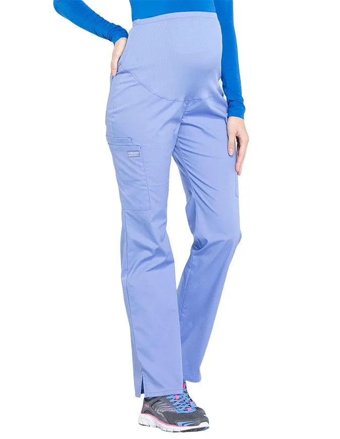 Cherokee Workwear Professionals Maternity Knit Waist Straight Leg Tall Pant