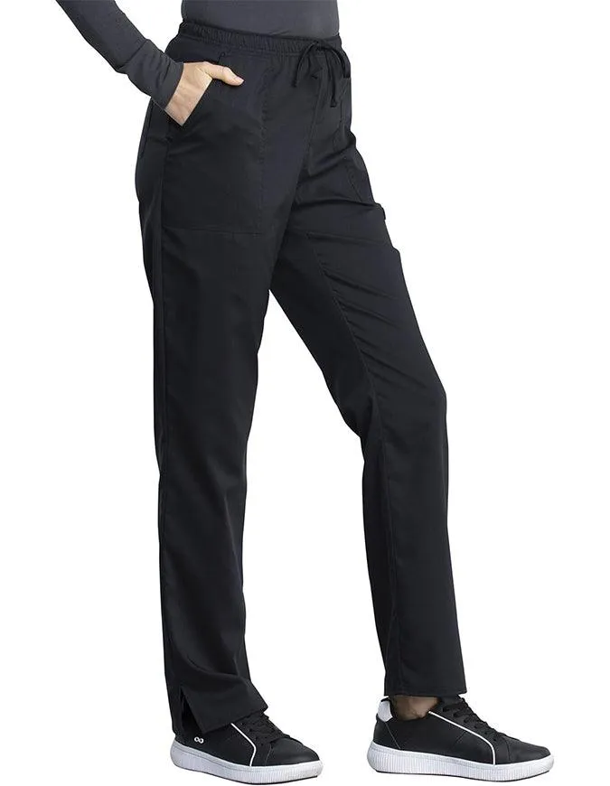 Cherokee Workwear Revolution Tech Women's Mid Rise Straight Leg Drawstring Pant