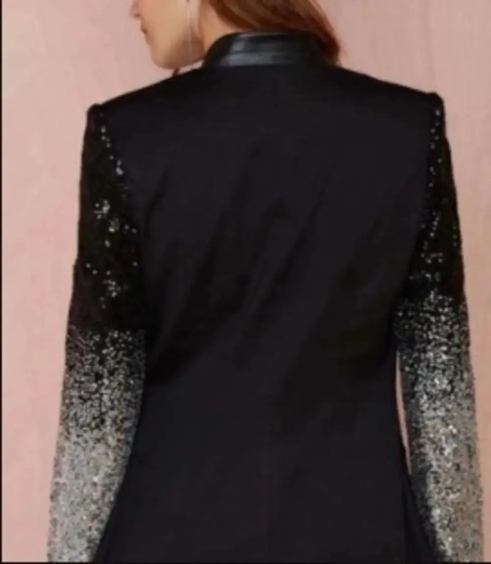 Chic Sequined Sleeve Blazer for Women