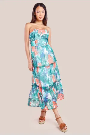 City Goddess Boobtube Printed Maxi - Jungle Print