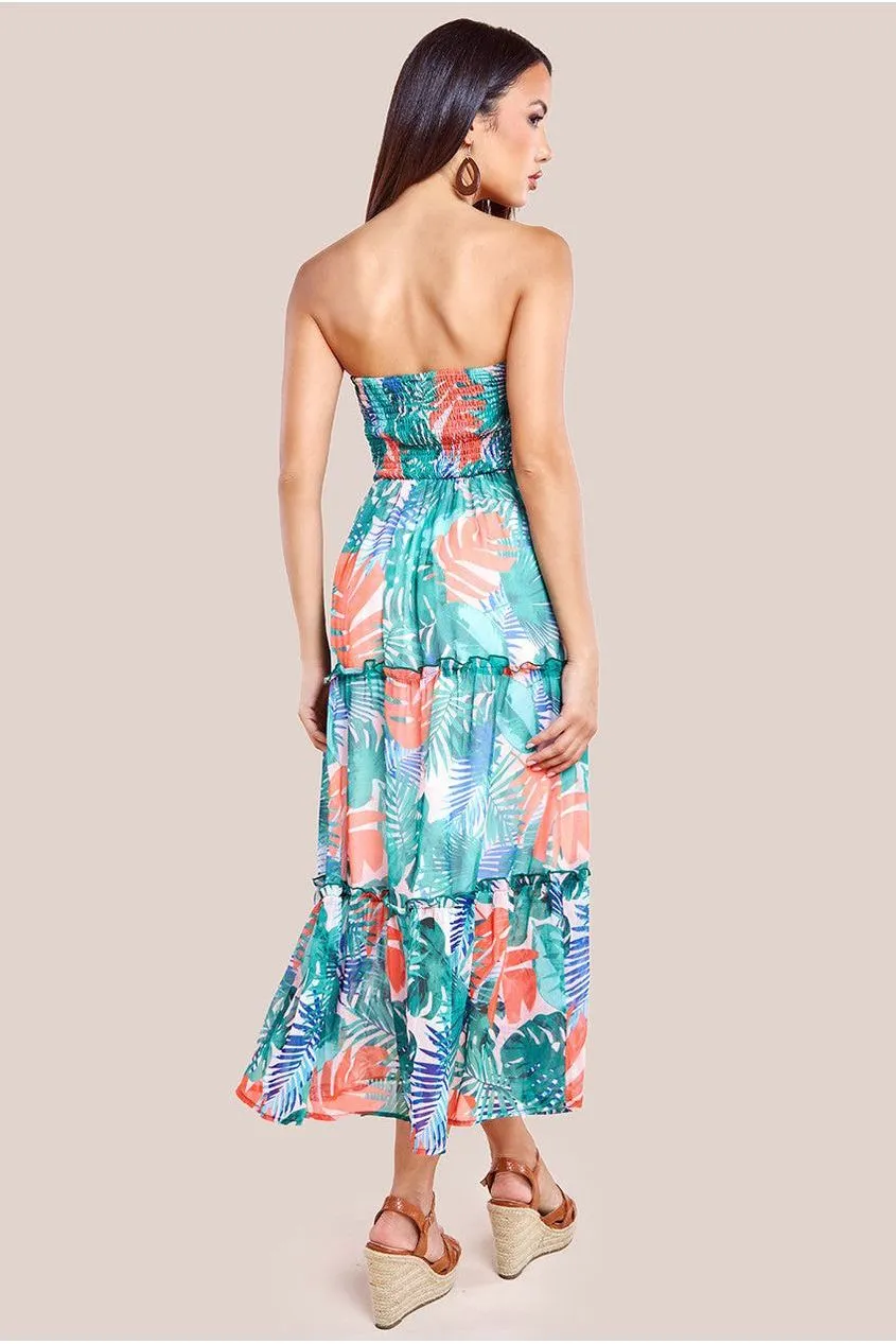 City Goddess Boobtube Printed Maxi - Jungle Print