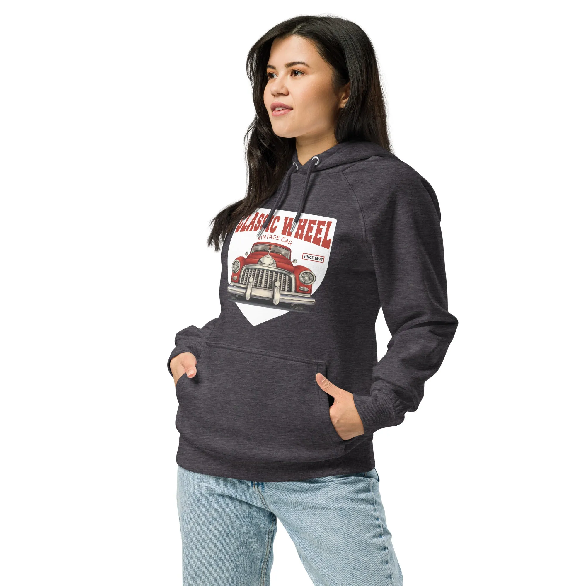 Classic Wheel Vintage Graphic Women Eco Raglan Hoodie