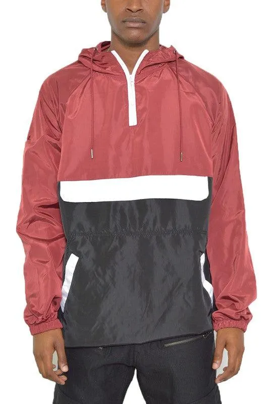 Color Block Jacket Pullover Windbreaker