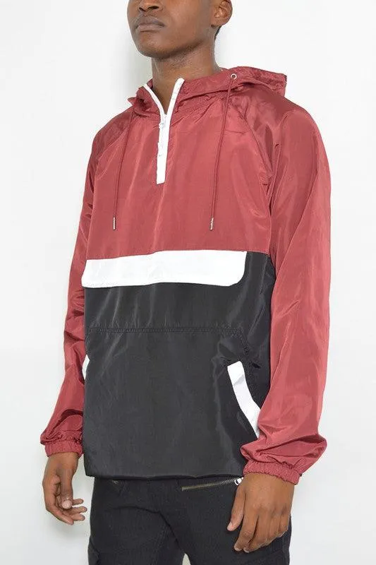 Color Block Jacket Pullover Windbreaker