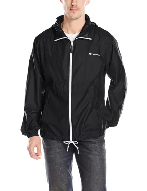 Columbia Flashback Windbreaker Full Zip Rain Jacket - Black/White - Mens