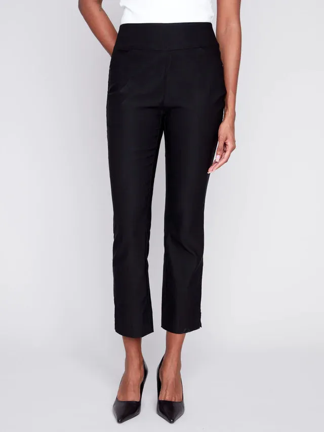 CROP PANT WITH HEM SLIT