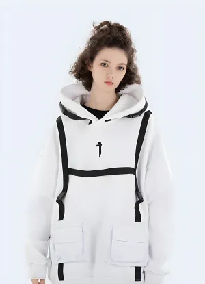 Cyberpunk Techwear Hoodie Womens White