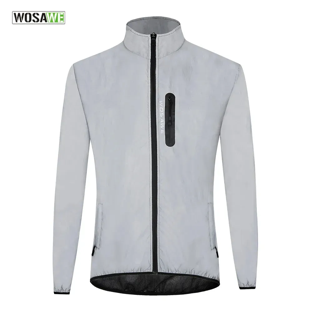 Cycling Jacket Reflective Windbreaker Night Glowing Running Waterproof Rainproof MTB Bicycle Bike Jacket Highly Visible