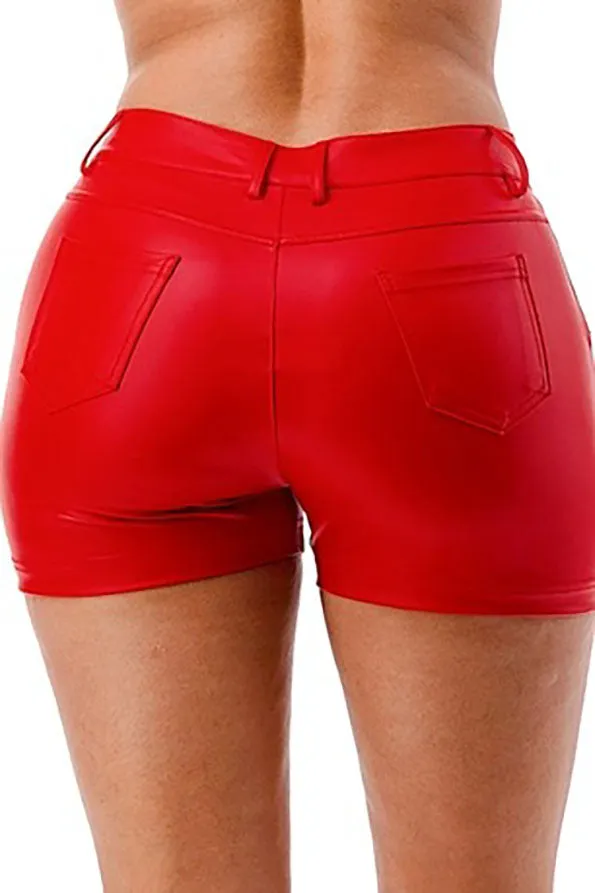 Daisy Women's Real Leather Shorts With Pockets