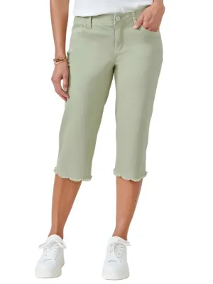 Democracy Womens "Ab"solution Scallop Frayed Capri Pants