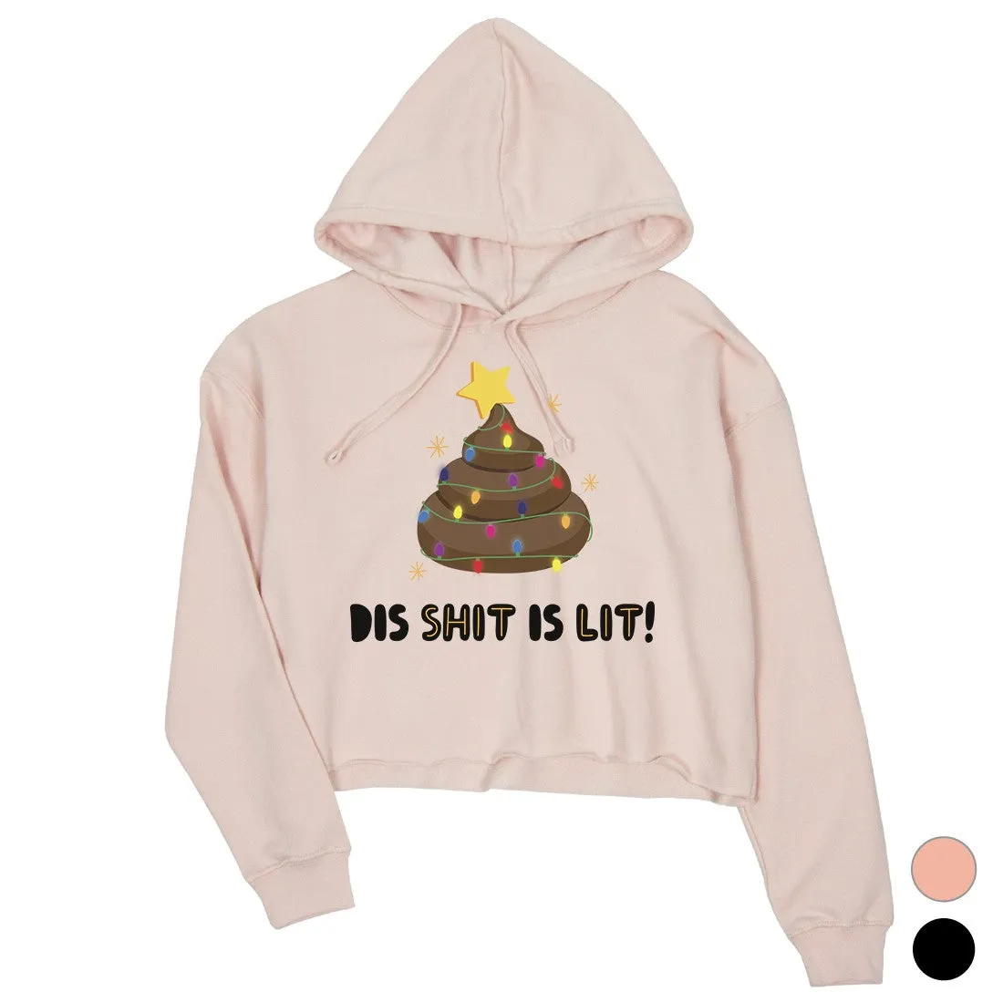 Dis Shit Is Lit Poop Crop Hoodie