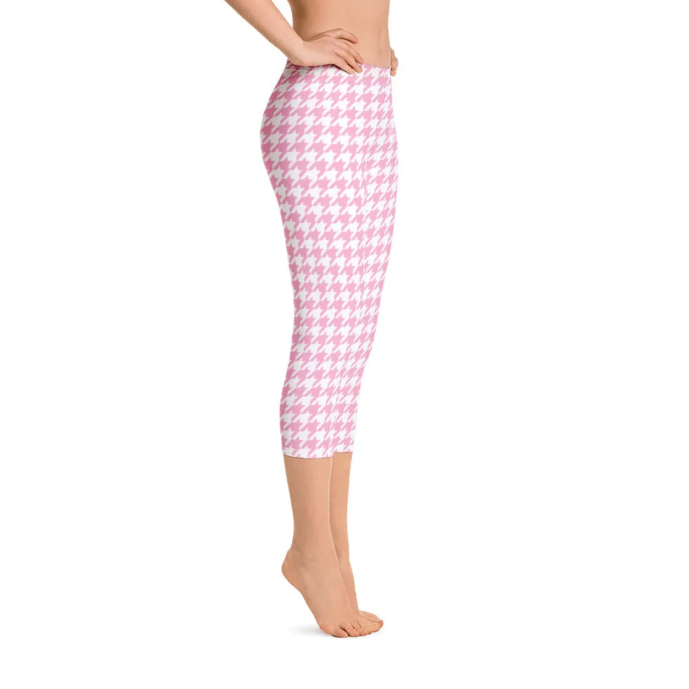 ELEVATED ESSENTIALS, THE PERFECT CAPRI PINK WHITE HOUNDSTOOTH