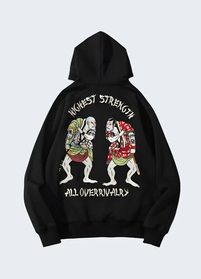 Embroidered Japan Streetwear Hoodie