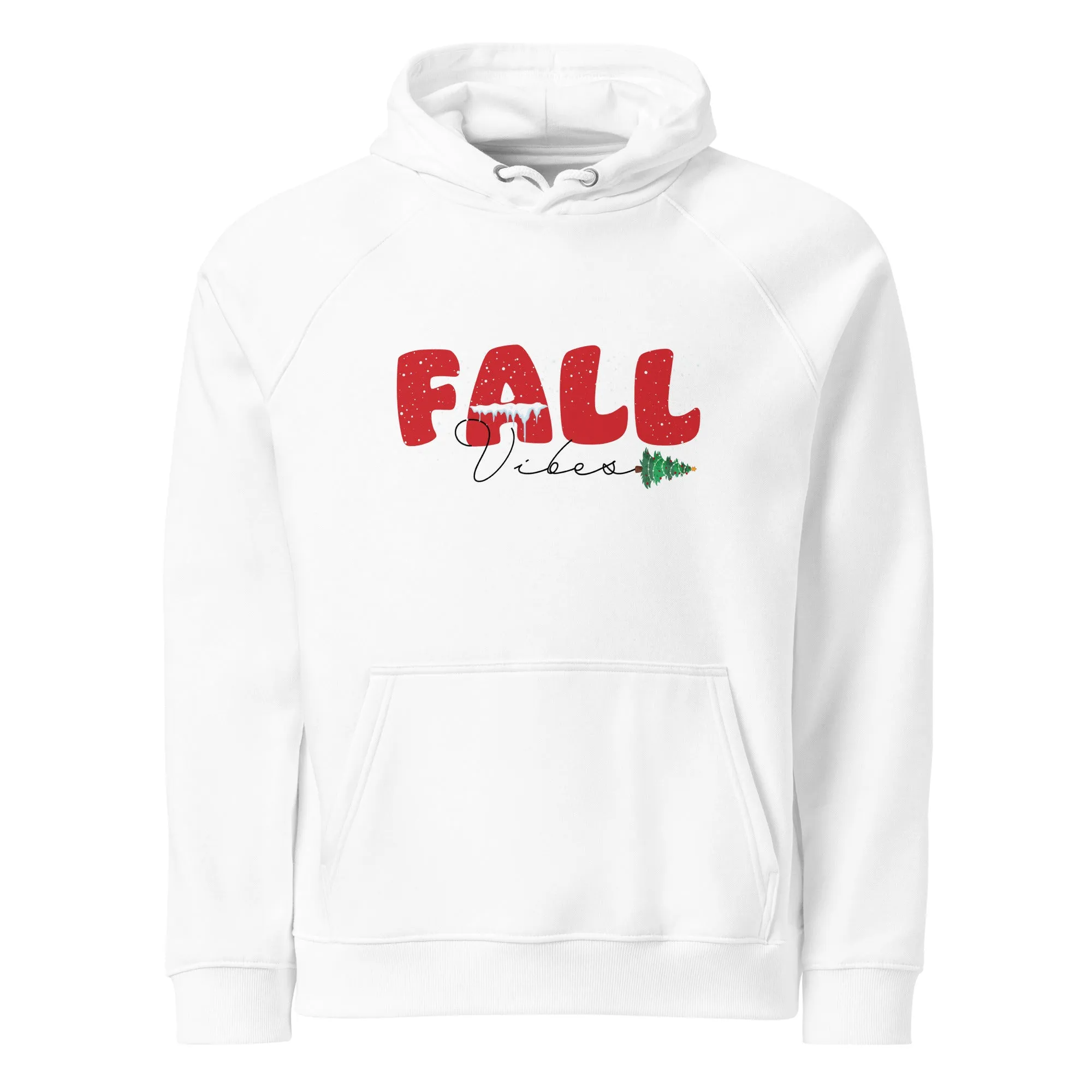 Fall Christmas Graphic Women Eco Raglan Hoodie