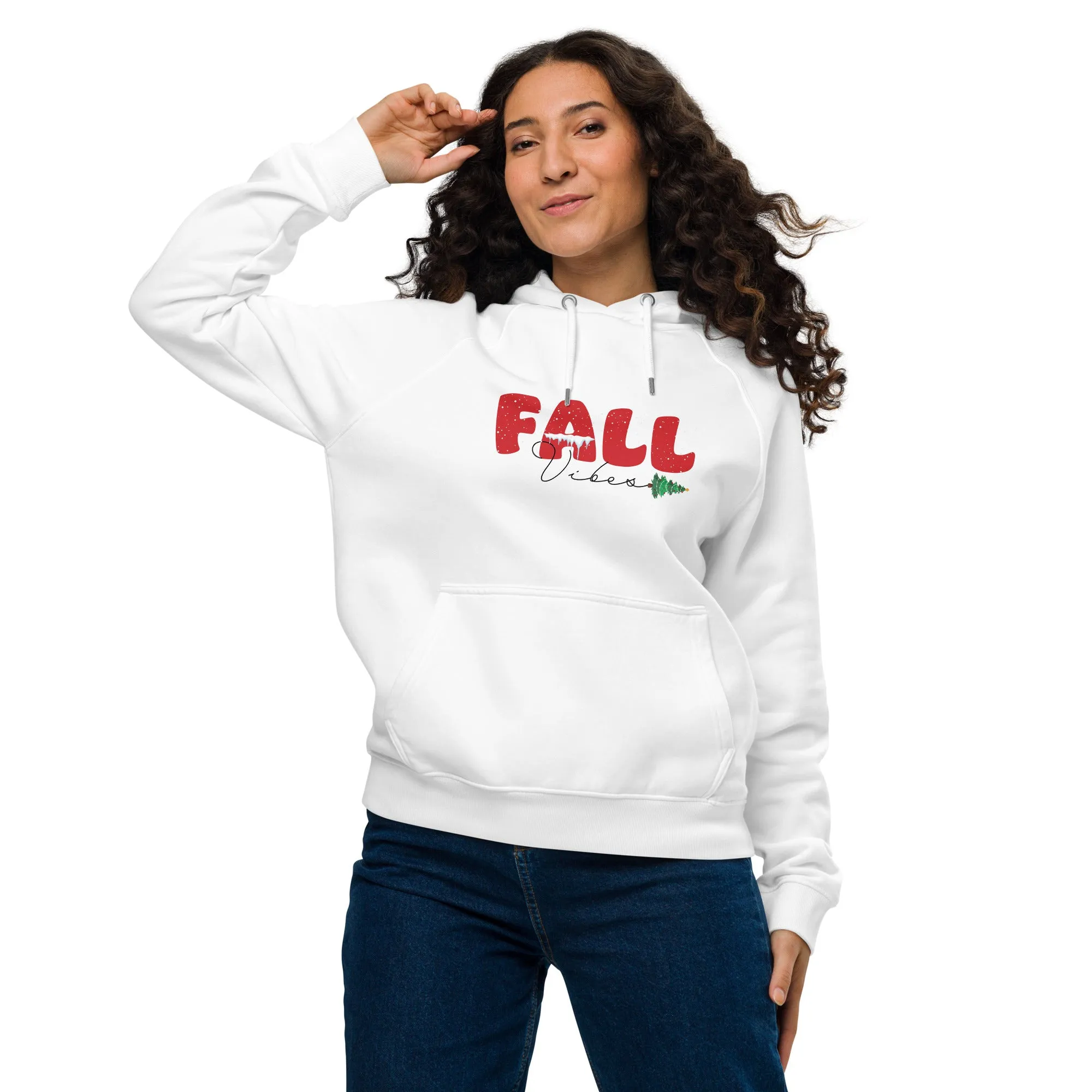 Fall Christmas Graphic Women Eco Raglan Hoodie