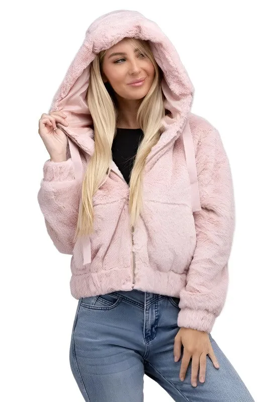 Fluffy Zip-Up Teddy Hoodie