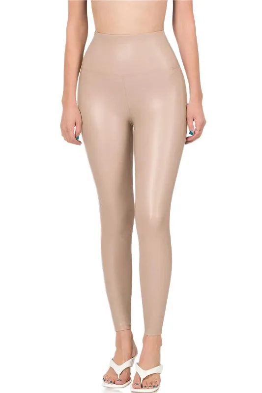 High Rise Faux Leather Leggings