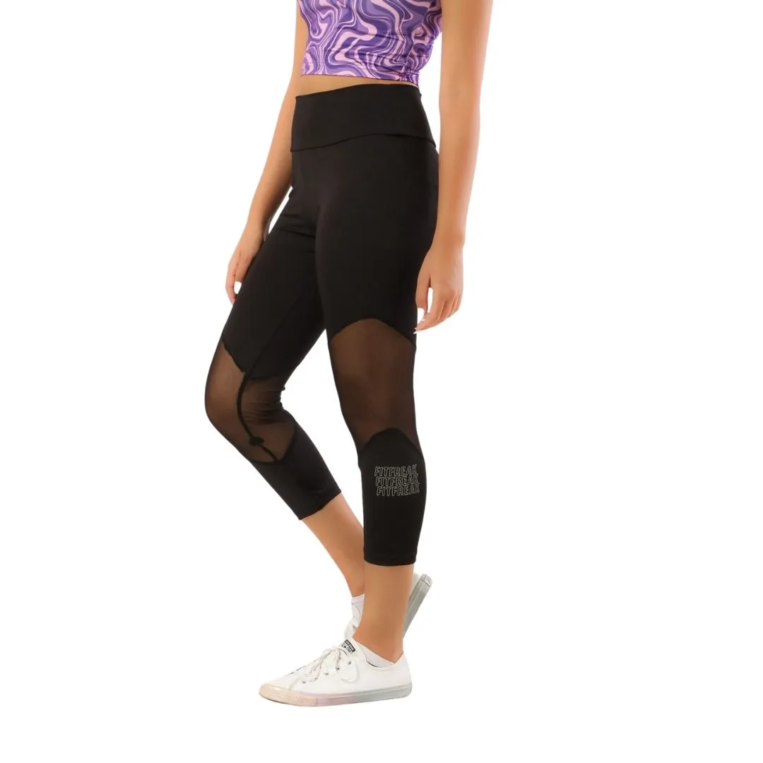 High Waisted Capri Mesh Leggings