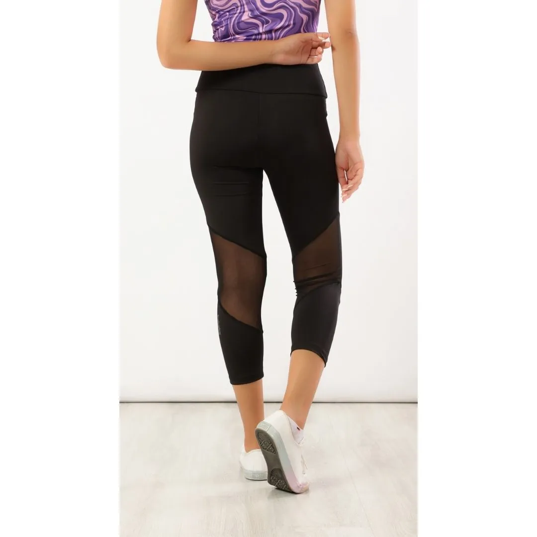 High Waisted Capri Mesh Leggings