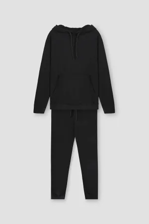 Hoodie Co-Ords Set For Women - Black