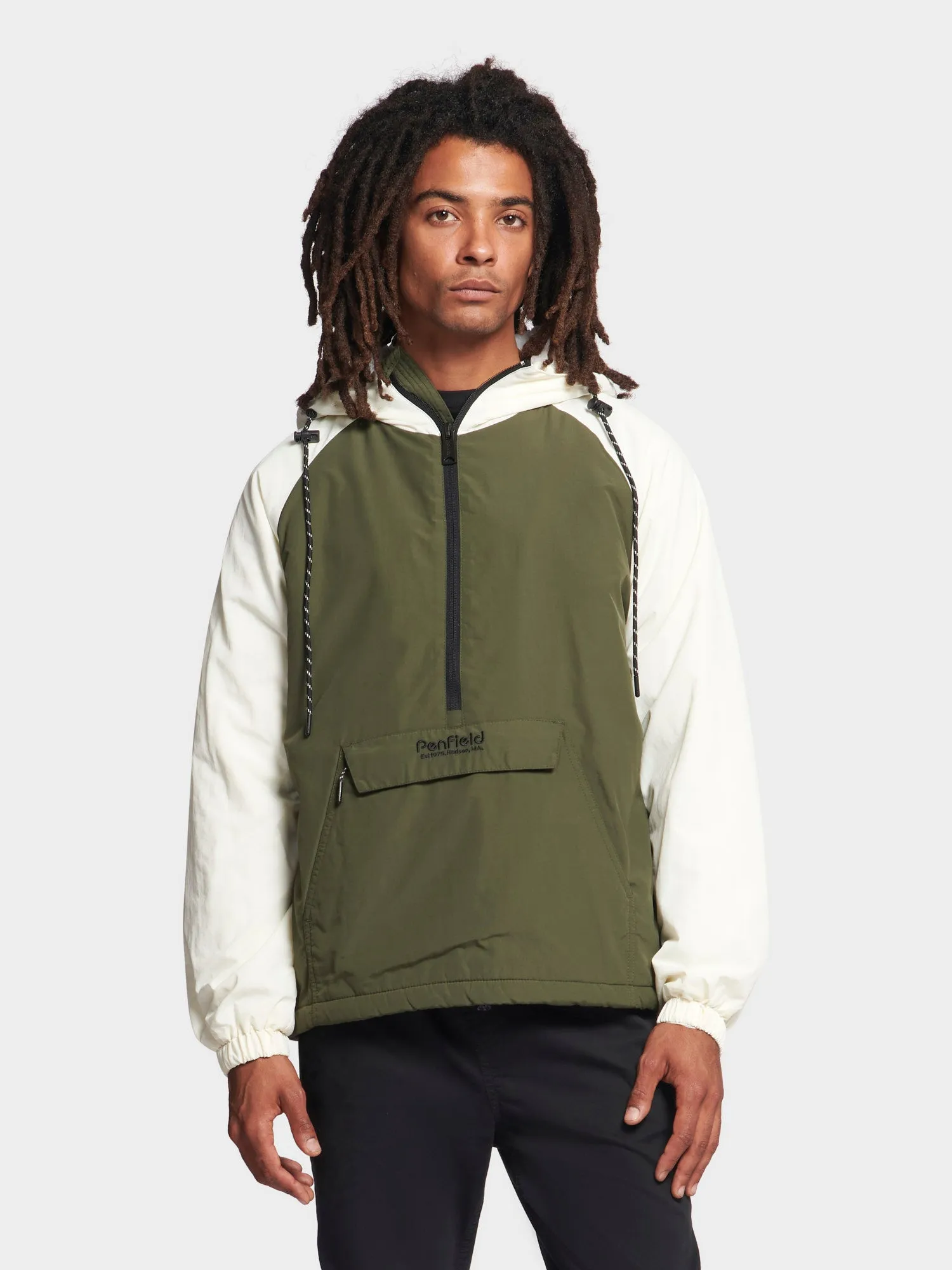 Hudson Script Windbreaker Jacket in Forest Night