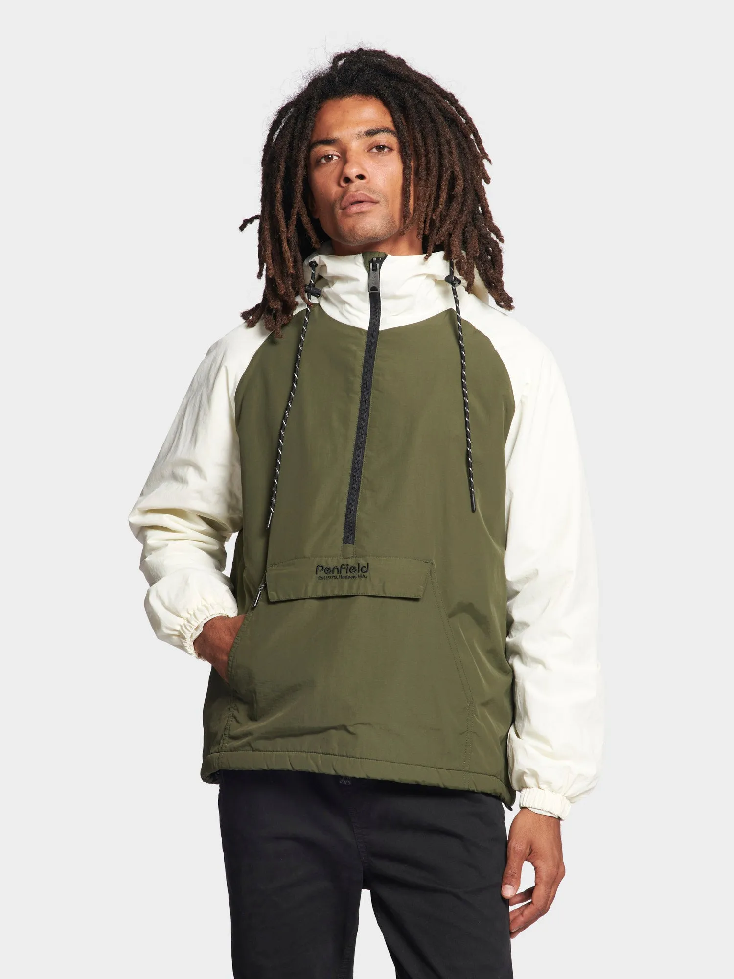 Hudson Script Windbreaker Jacket in Forest Night