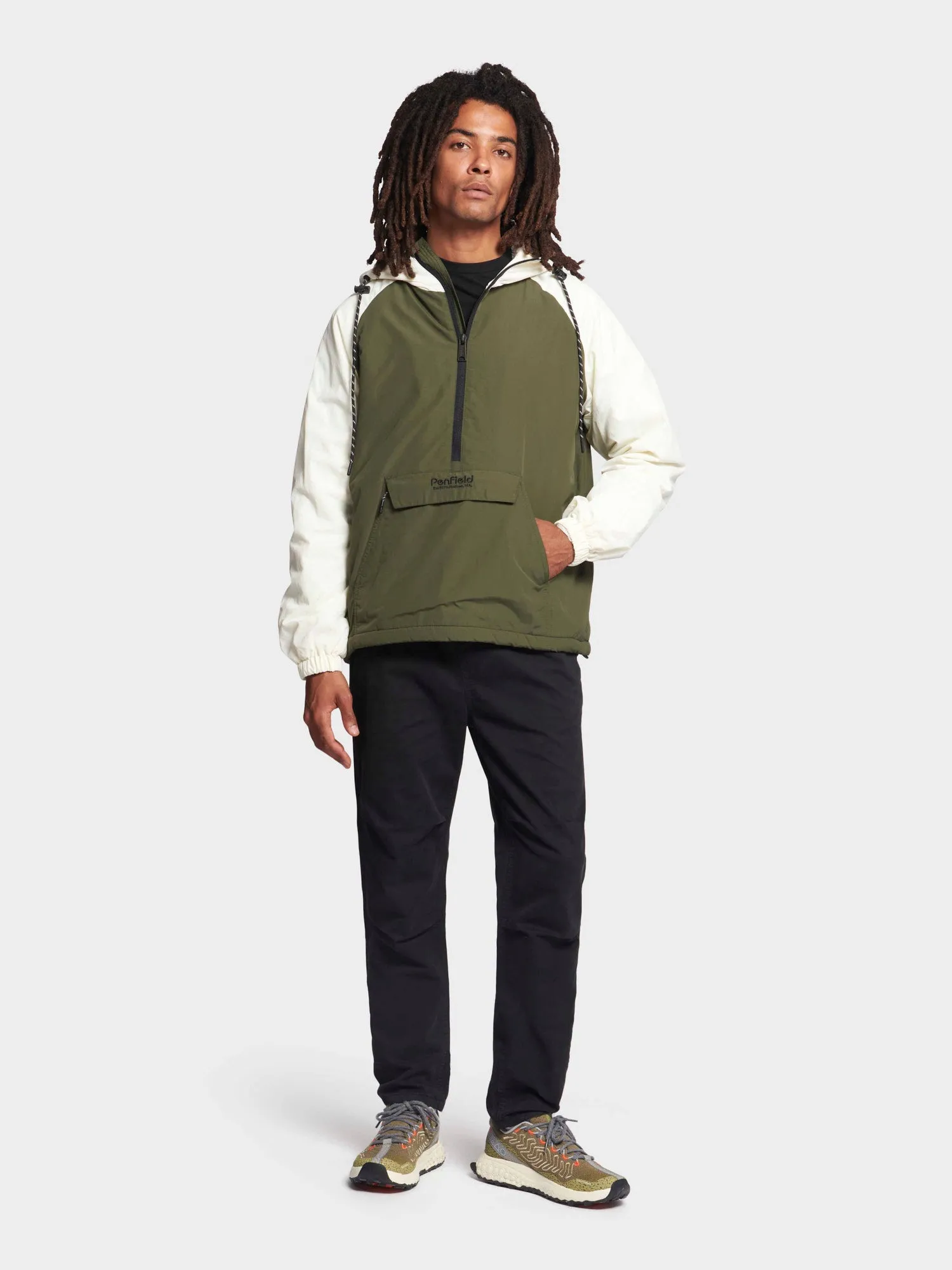 Hudson Script Windbreaker Jacket in Forest Night