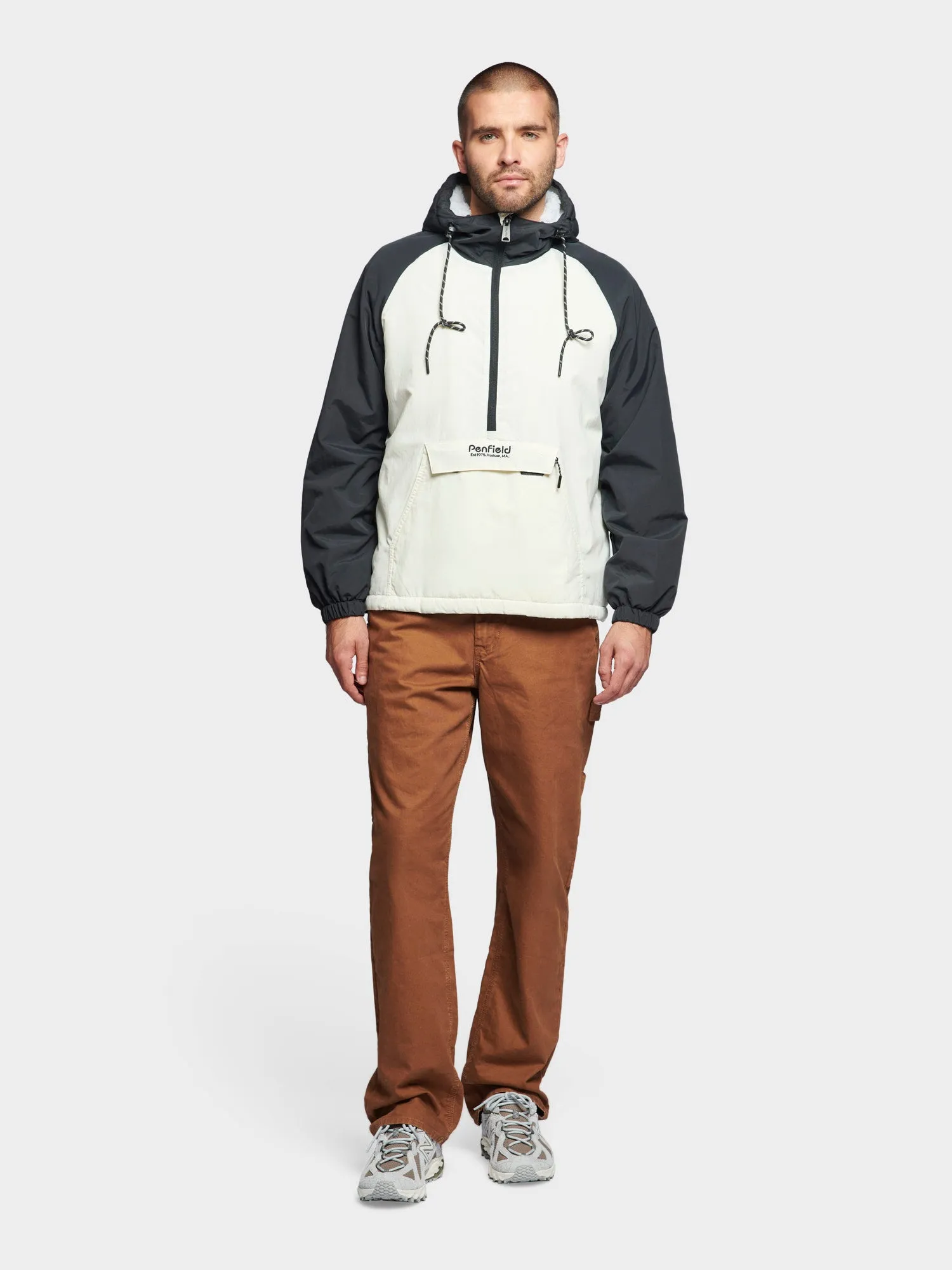 Hudson Script Windbreaker Jacket in Marshmallow