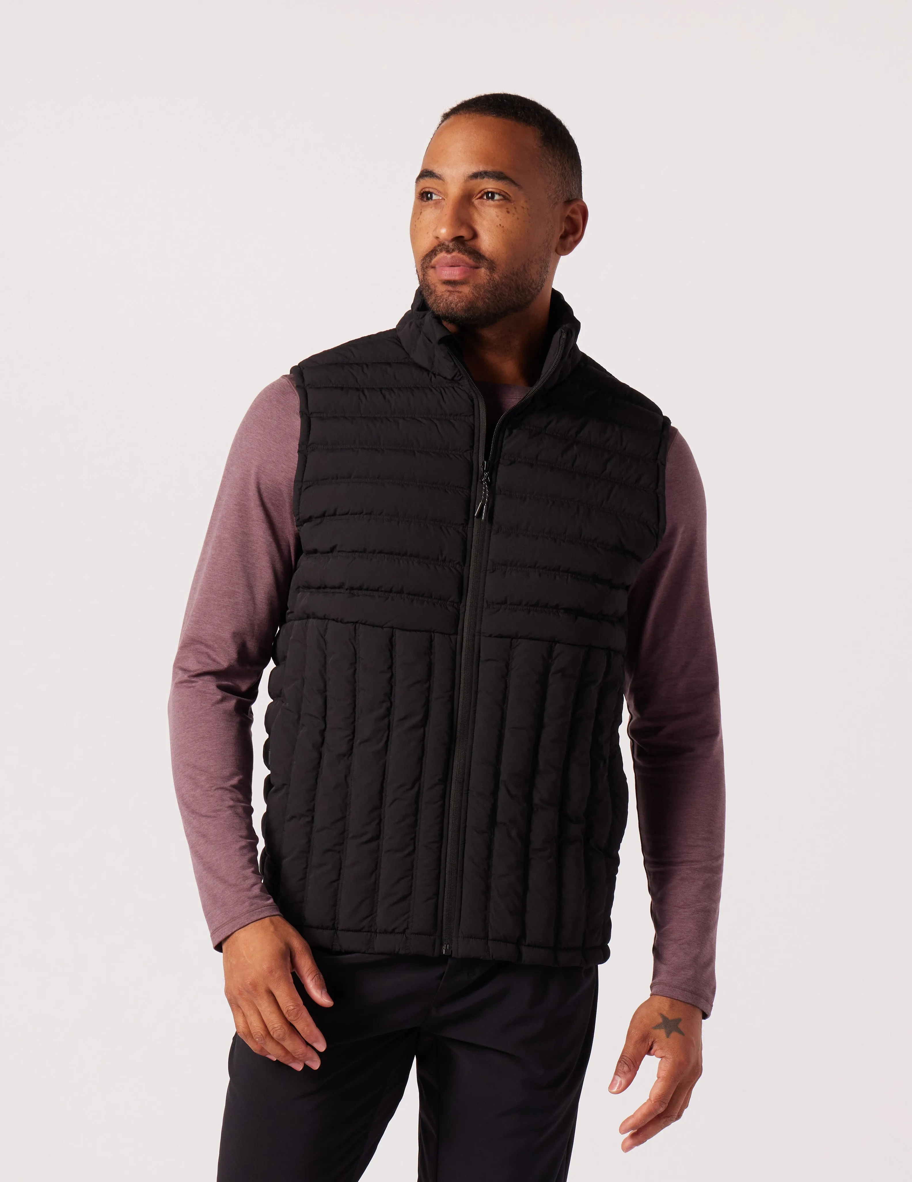 Hybrid Puffer Vest: Black