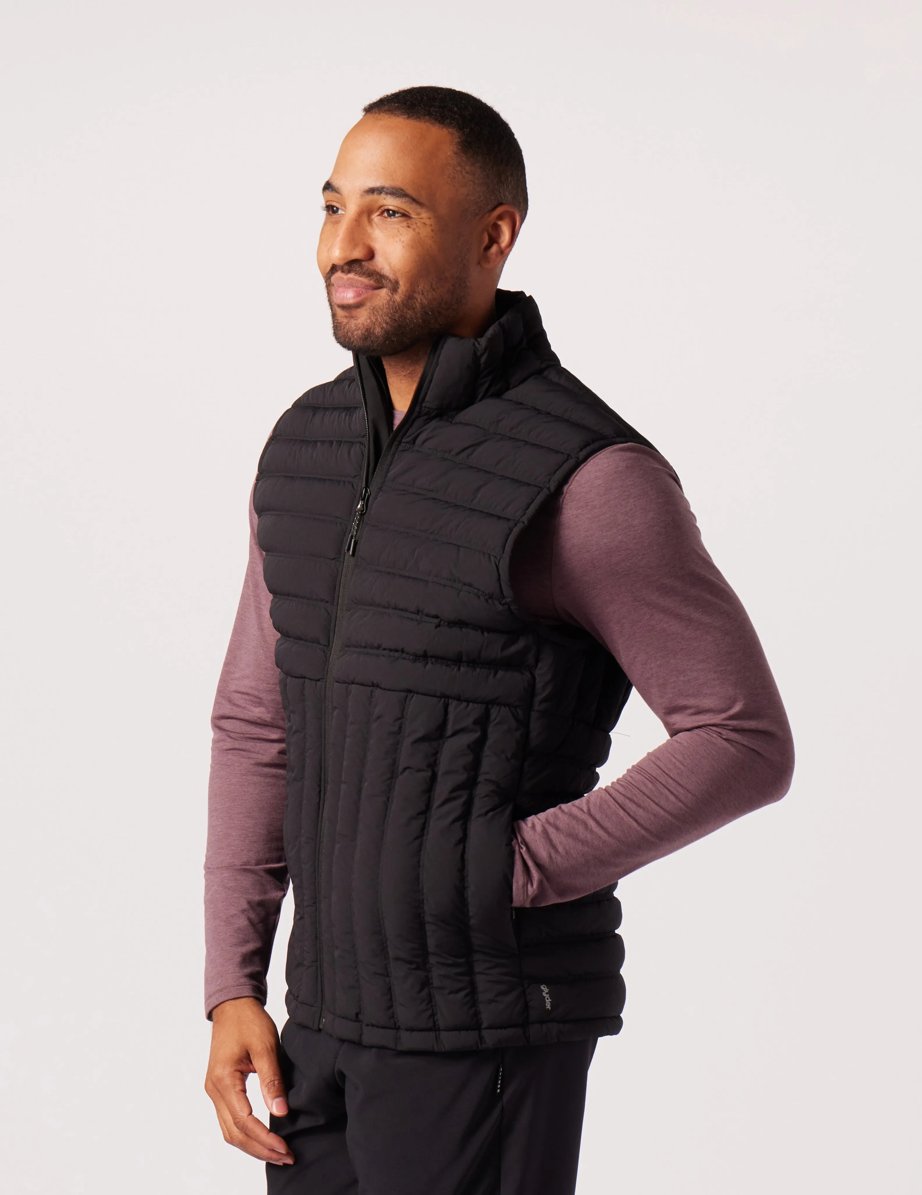 Hybrid Puffer Vest: Black