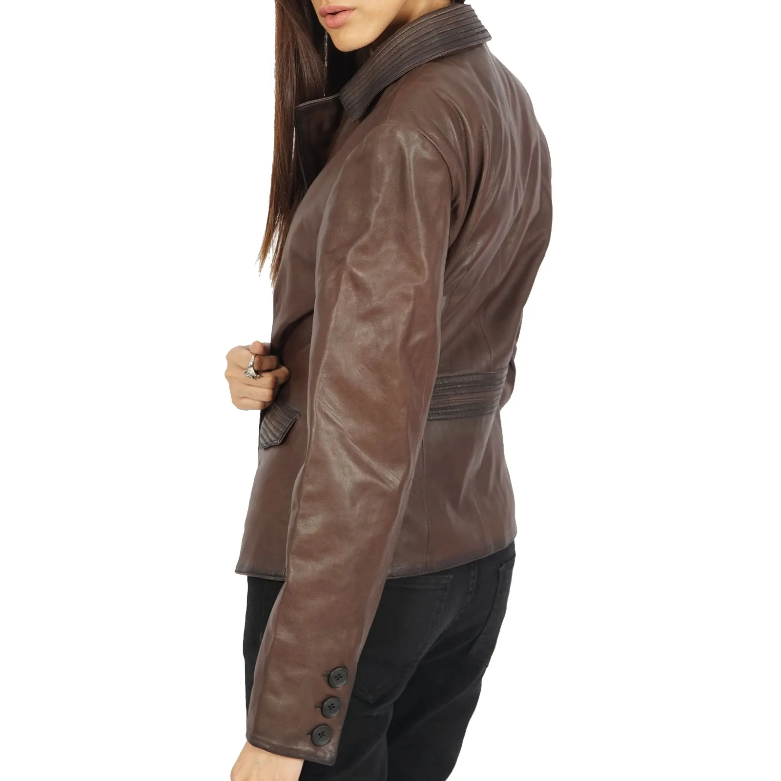 Josie Blazer Brown Leather Jacket