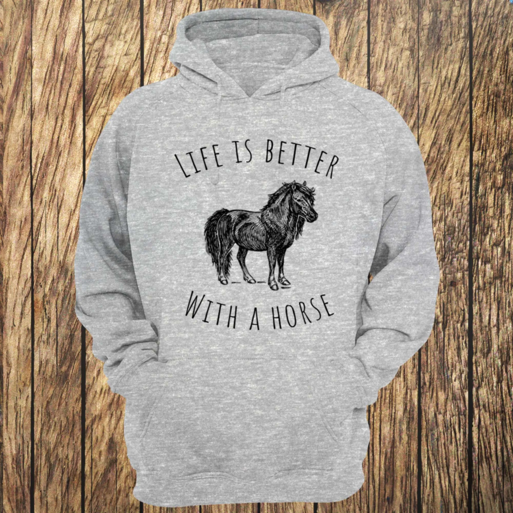 Life Is Better With A Horse Circular Design Unisex Hoodie